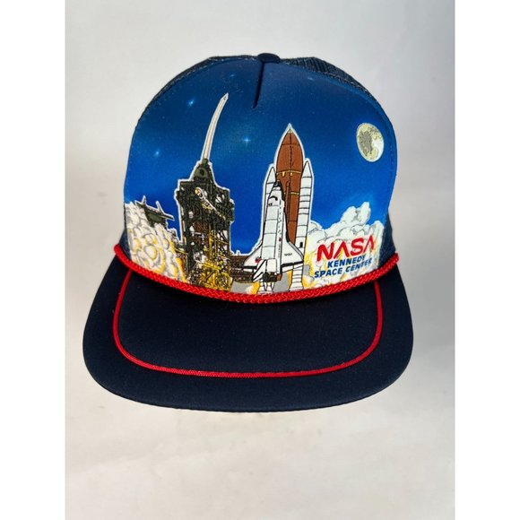 Kandi Tops NASA Kennedy Space Center Mesh Back Trucker Cap OS Adjustable Blue - Picture 2 of 16